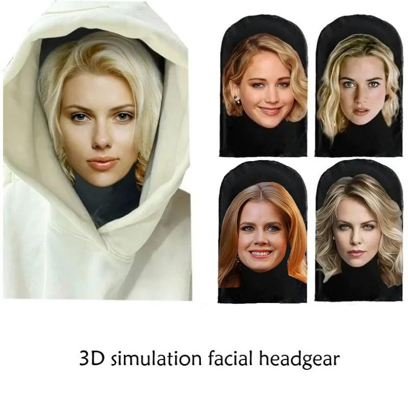 1-Piece Celebrity Simulation Headgear, Washable, Outdoor Live Streaming Party Headgear Mask Decor