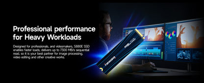 Fanxiang S880E SSD M.2 7300MB/s 1TB/2TB/4TB M.2 NVMe SSD PCIe 4.0x4 Disco Rígido Interno Para PS5 Laptop PC