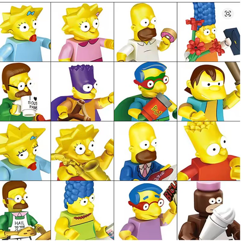 Blocos de Montar Desenho Animado Comédia Família Simpson Mini Bonecos Montáveis Blocos de Construção Brinquedos mold king boneco de ação