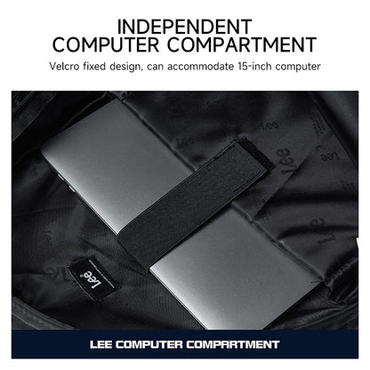 Mochila LEE de grande capacidade para viagem, para notebook de 15,6 polegadas, à prova d'água, de nylon casual, para adolescentes, faculdade, escola, masculino e feminino