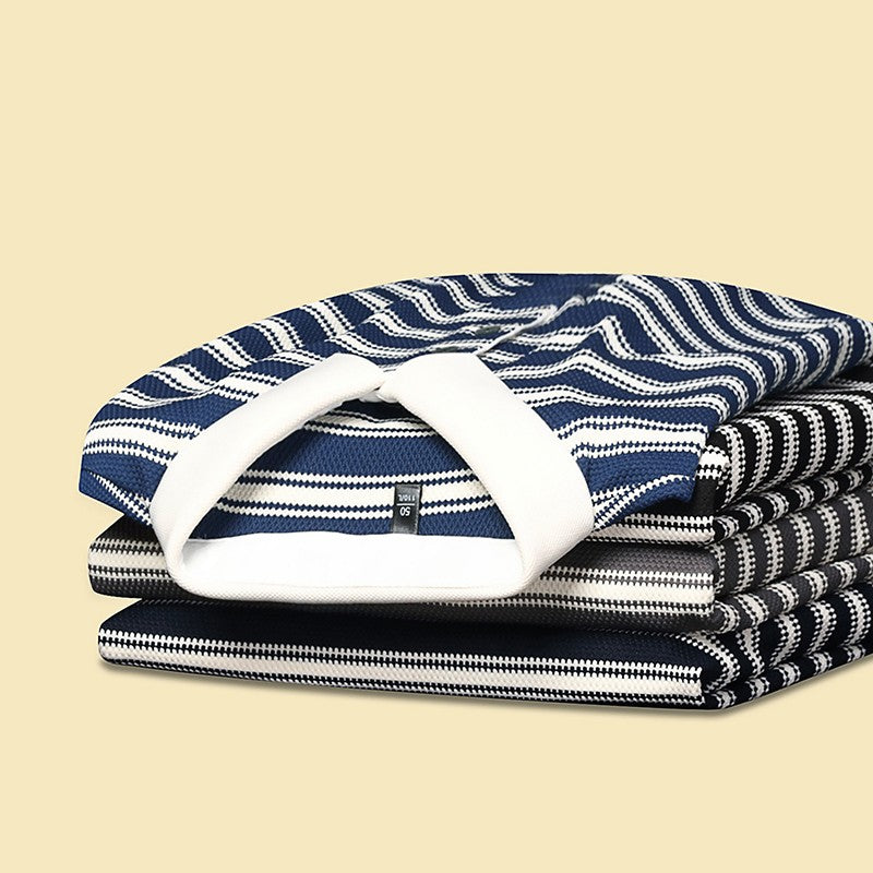 Original Quality Men's Polo Shirt Stripe Cartoon Embroid Short Sleeve Summer Exquisite Lapel T-Shirt Business Trend Menswear Top