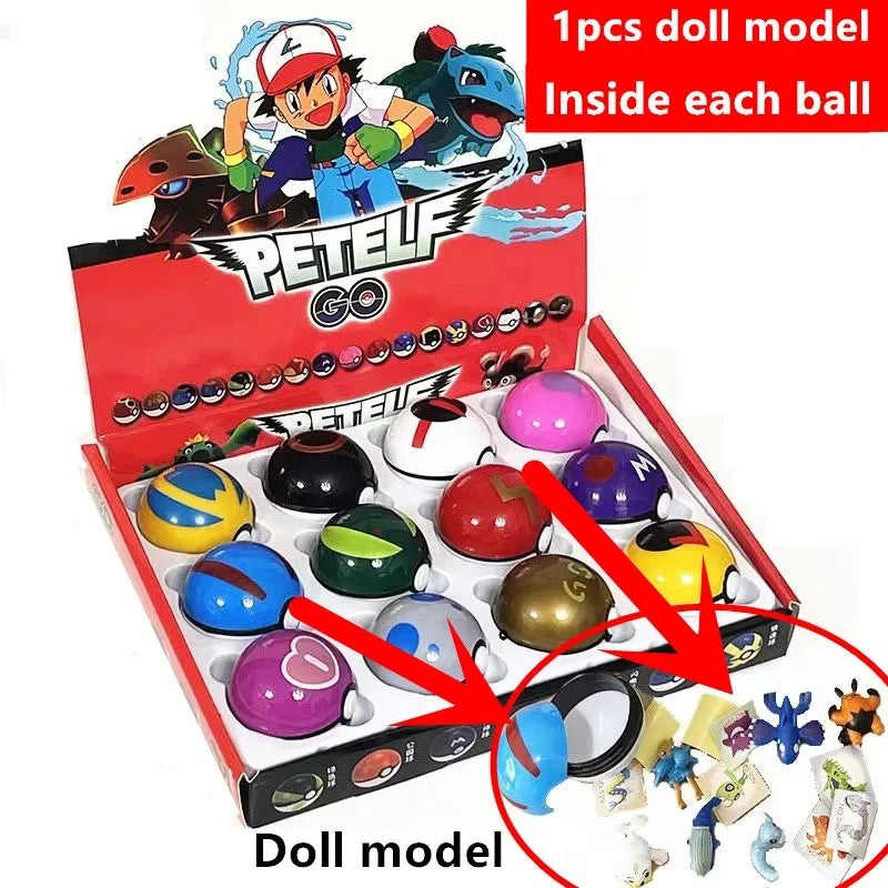 12/20/24 Peças/Conjunto 4-5 Cm PokeBall Modelo Anime Figura Monstro de Bolso Bonecos de Elfos de Estimação Brinquedos para Presente de Aniversário de Crianças
