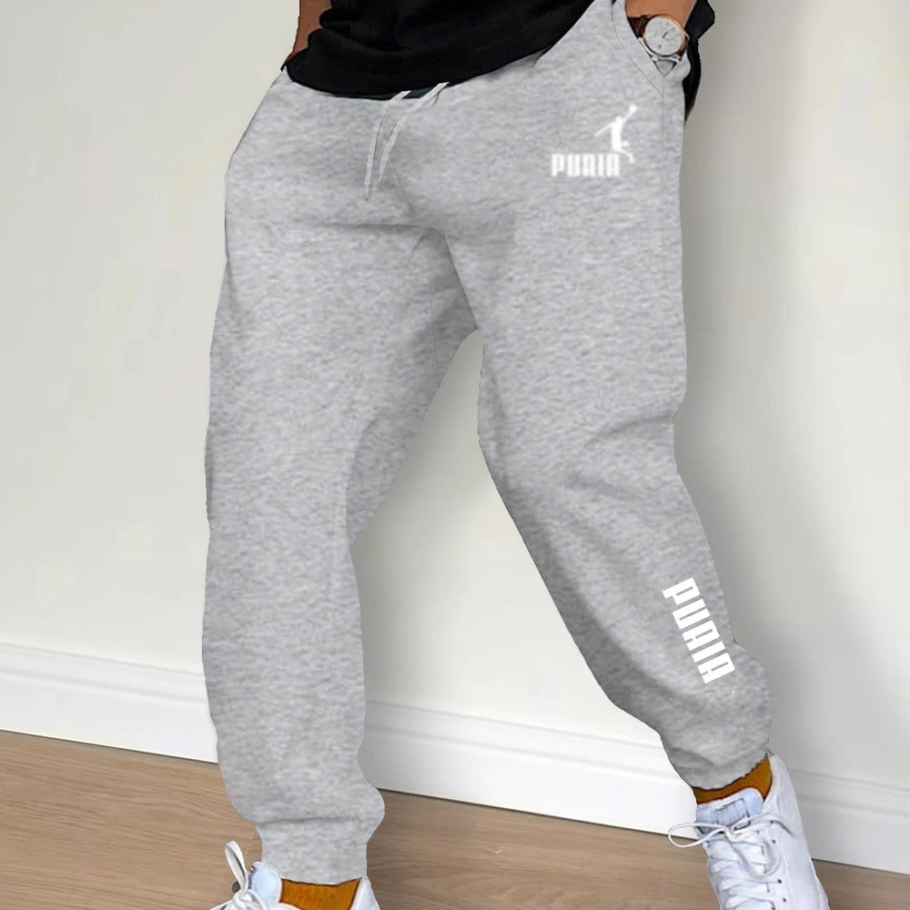 Roupa de exercício masculina. Calças esportivas casuais 2026 para esportes ao ar livre, com design de cós elástico, corte reto solto e confortável.