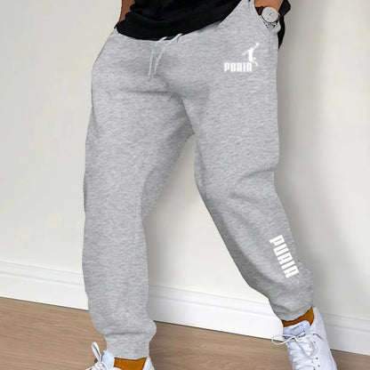 Roupa de exercício masculina. Calças esportivas casuais 2026 para esportes ao ar livre, com design de cós elástico, corte reto solto e confortável.