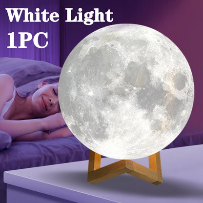 Newest 1/2/4PCS Moon Lamp LED Night Light Battery Powered with Stand Starry Lamp Bedroom Decor Night Lights Kids Gift Moon Lamp