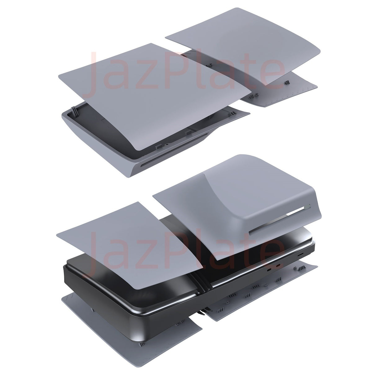 Grey Pro Disc Edition Cover Plates with Logo Skin and 30th Anniversary Sticker for New PS5 Pro Console  Shell Panels Faceplate