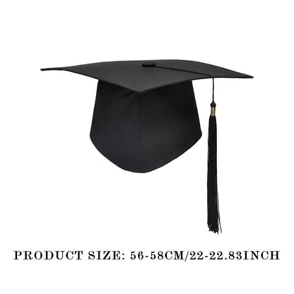Black Adult Bachelor Caps Graduation Hat for Student 2023 Congratulation Graduation Party Decorations