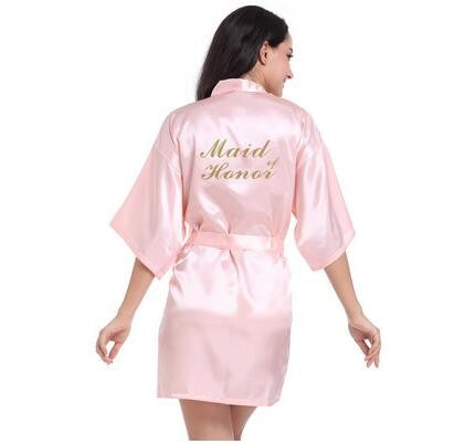 2019 New Bridesmaid Robes Robes Bridal Robes Light Pink Satin Robe Bridesmaid Robes Wedding