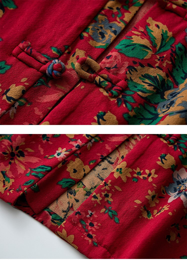 Chinese Style Men's Long-sleeved Printed Shirt, Single-breasted Stand-up Collar Shirts, Fashion Casual Top Camisas, Size M-6XL