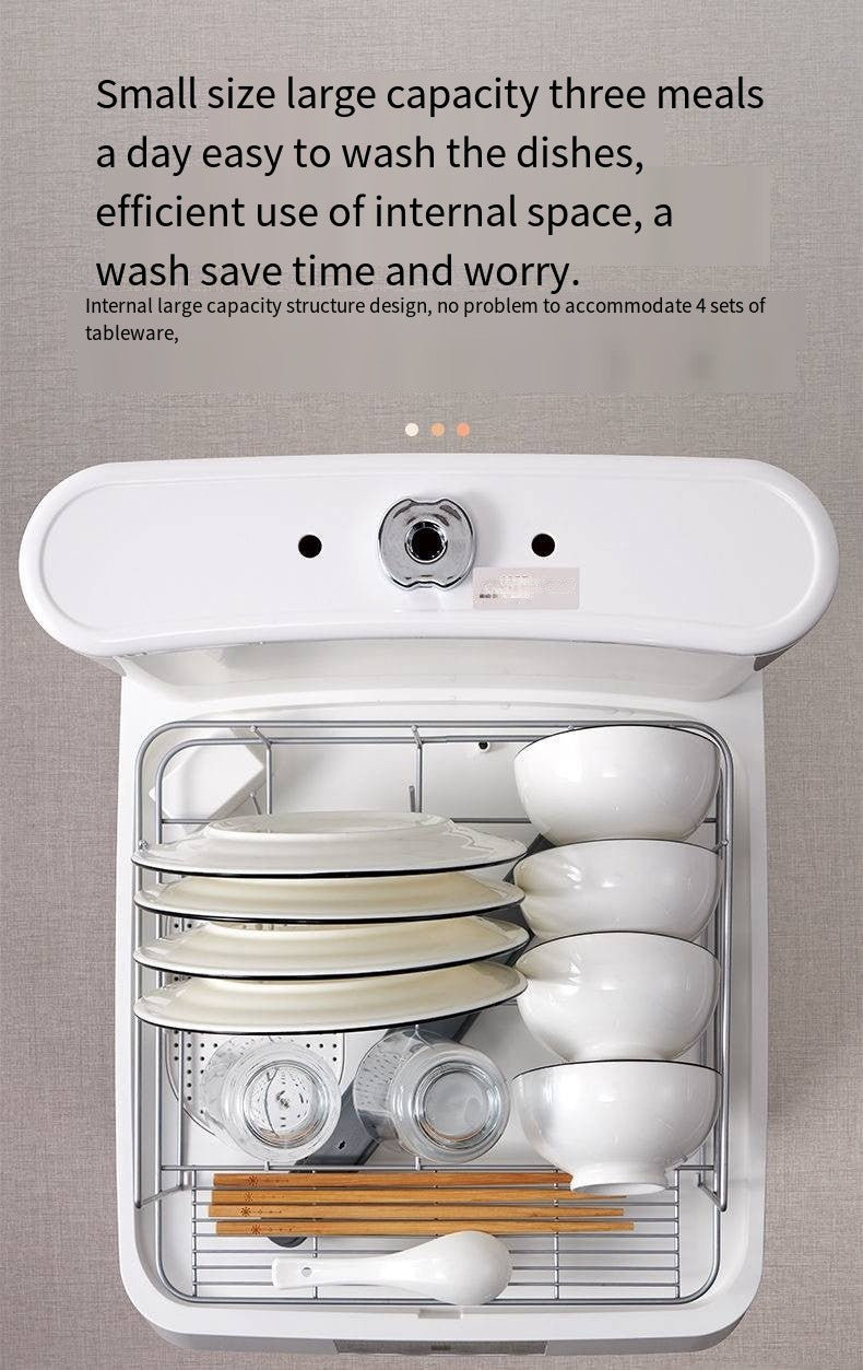 Mini Dishwasher Portable Countertop Washing Machine Automatic Smart Desktop Cleaner for Home Kitchen Glass High Temperature