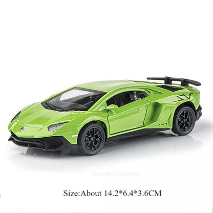 1:32 Divo Alloy Lambor LP750 Modelo de Brinquedo Carro Fundido Porta Aberta com Luz de Som Puxar Para Trás Carros Esportivos em Miniatura Presente para Meninos