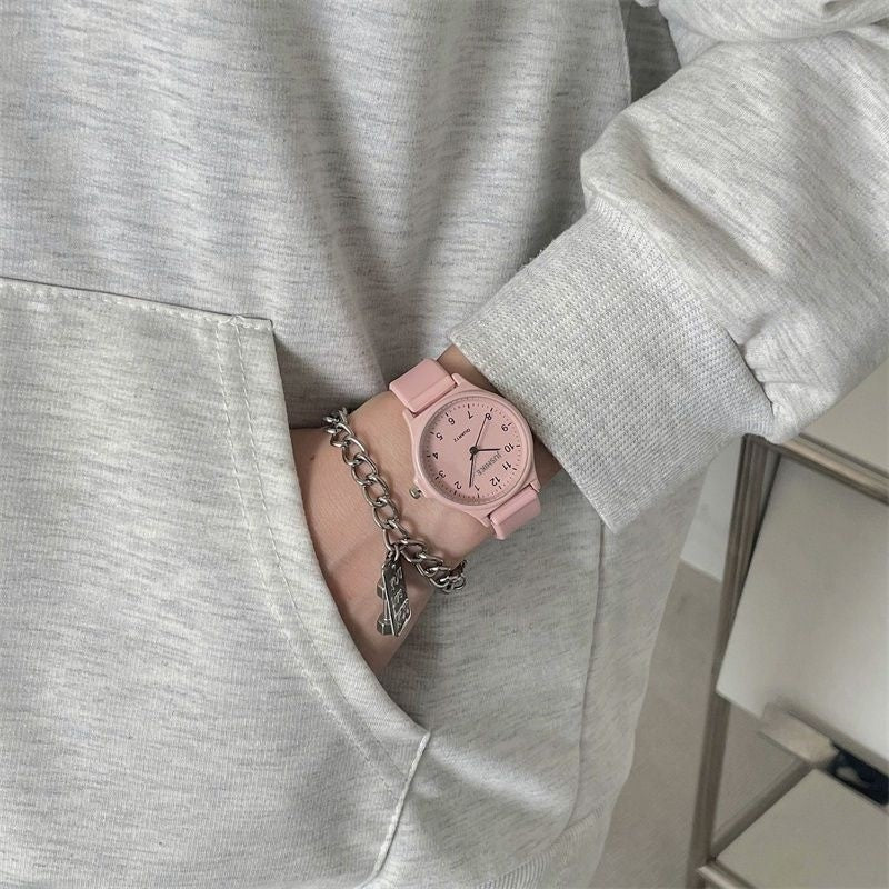 Fashion Silicone Strap Wristwatch Multi-color Student Quartz Watch Casual Adjustable Quartz Clock