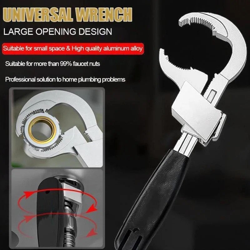 Chave de Tubo de Água Ajustável Multifuncional Chave Dentada em Arco Circular para Torneira de Banheiro Kit de Manutenção Manual