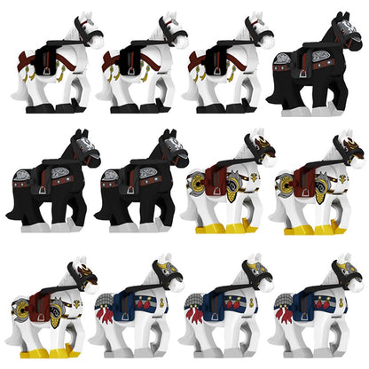 Blocos de Montar Zoológico Medieval Acessórios de Personagens Montarias Animais Cervos Elefantes Camelos Lobos Cavalos de Guerra Tijolos Brinquedos Presentes K080