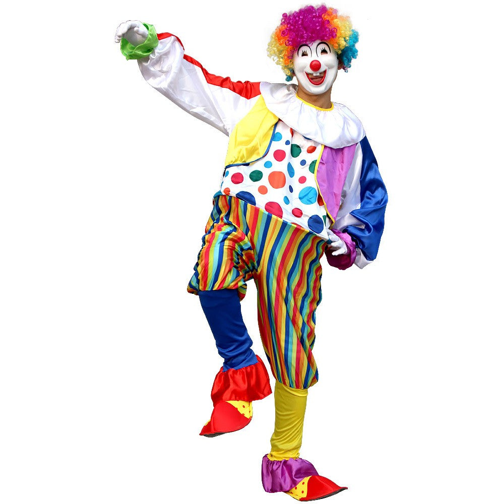 Adults Funny Clown  Costumes ,Joker Cosplay Suits for Men,Magician Performance Fancy Outfits?just Clothes,no Prop Wig/Mask/Shoes