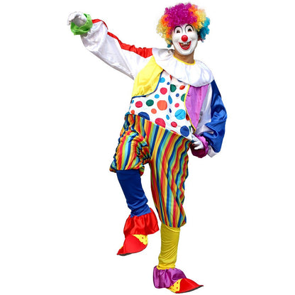 Adults Funny Clown  Costumes ,Joker Cosplay Suits for Men,Magician Performance Fancy Outfits?just Clothes,no Prop Wig/Mask/Shoes