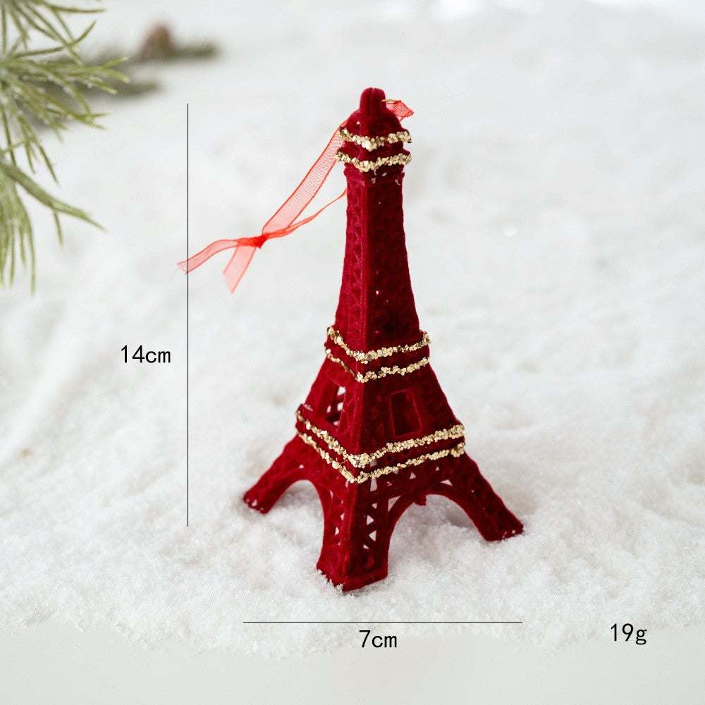 1/10PCS Red Velvet Christmas Tree Accessories Carriage Garland Hanging Holiday Party Celebration Decorations