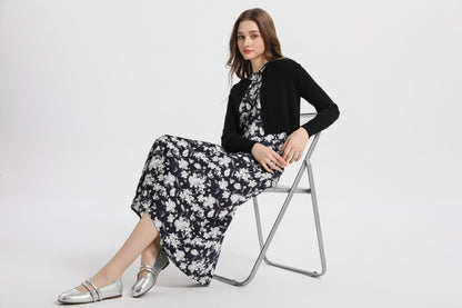 AS 2025 spring summer elegance satin dress + knitted top match set maxi floor le