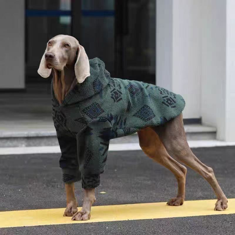 Casaco de Cão com Capuz, Quente de Inverno e Grosso, com Capuz para Cães de Porte Médio e Grande, Roupa de Estimação para Clima Frio, Moletom de Lã Sherpa Térmico para Cães
