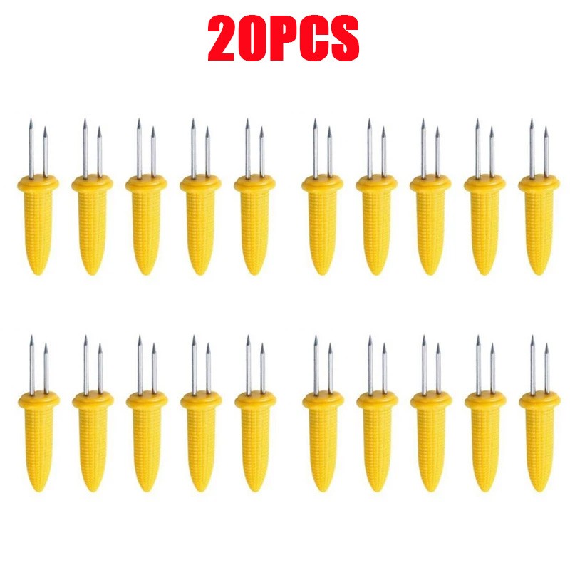 10pcs Fork Corn Skewer Stainless Steel Corn Holders Corn On The Cob Skewers Fruit Forks Outdoor Camping Cooking Barbecue Tool