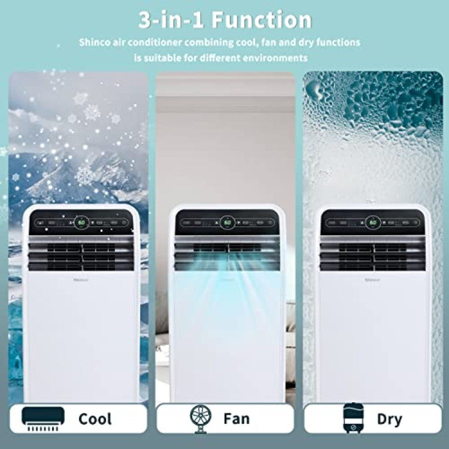 Ar Condicionado Portátil de 12000 BTUs com Modos de Refrigeração, Desumidificador e Ventilador para Ambientes de até 37m² Controle Remoto Temporizador de 24 Horas Inst