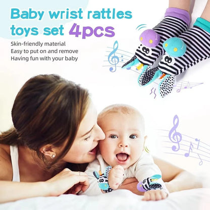 Baby Infant Wrist Rattle Socks Toys 0-12 Month Girl Boy Learning Toy Early Educational Development Cute Toddlers Sensory Gifts