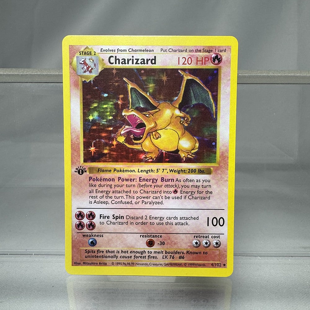 Cartas Pokémon de 1996 da 1ª Edição Base Set, Cartas Flash Únicas, Charizard Brilhante, Lugia, Wigglytuff, Cartas Colecionáveis, Cartas Proxy PTCG