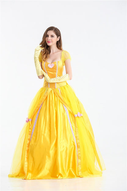 Halloween Costume Belle Princess Dress Adult Beauty and Beast Anime Belle Dress Cosplay Performance Women Birthday Gifts