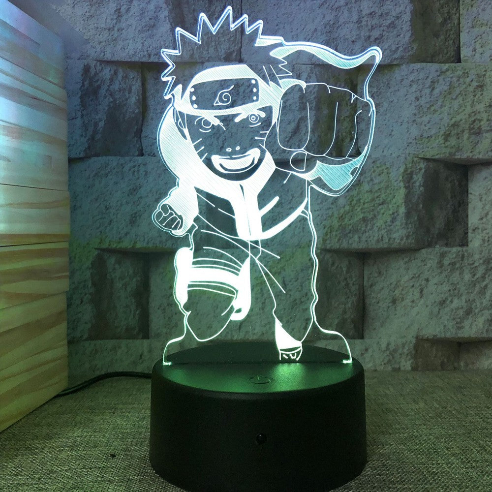 Anime Naruto Uzumaki LED Night Light Toys Akatsuki Kakashi Hatake Kid Bedroom Nightlight Itachi Uchiha 3D 7/16 colors Lamp Decor