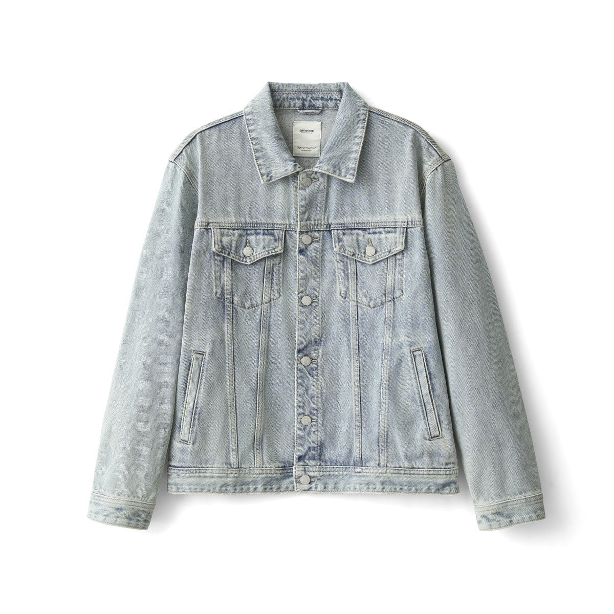 SIMWOOD 2025 Autumn New Oversize 12.5oz Classical Denim Jackets Men Washed Vintage Casual Jacket