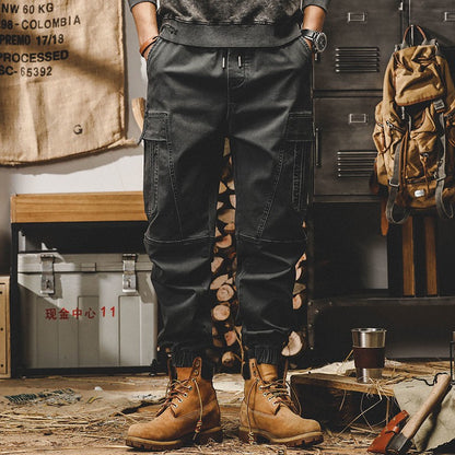 Calça Cargo Masculina ARENS Techwear Preta Calça Cargo Masculina Vintage Japonesa Streetwear Hip Hop Bolsos Estilo Safari Casual Solta