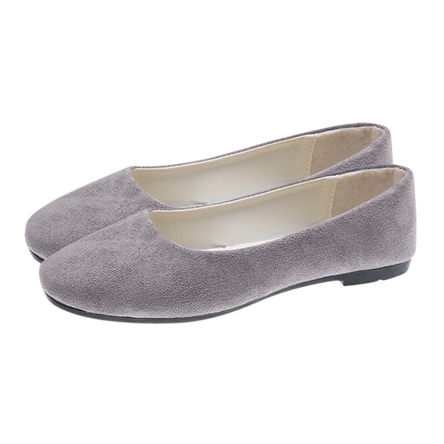 Woman Flats Casual Round Toe Cute Flats Flock Mocasines Ballerina Church Flats Female Suede Elegant Soft Sole Mom Shoes