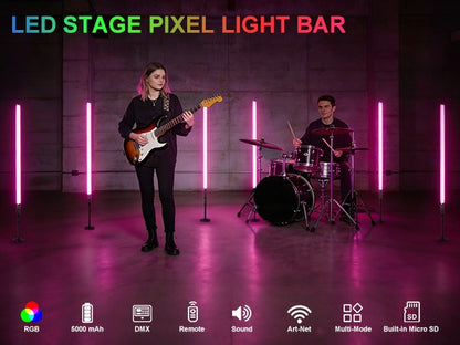 RGB Programmable Pixel LED Tube Light TL-130Ultra DMX Artnet Control for Video Studio DJ Booth