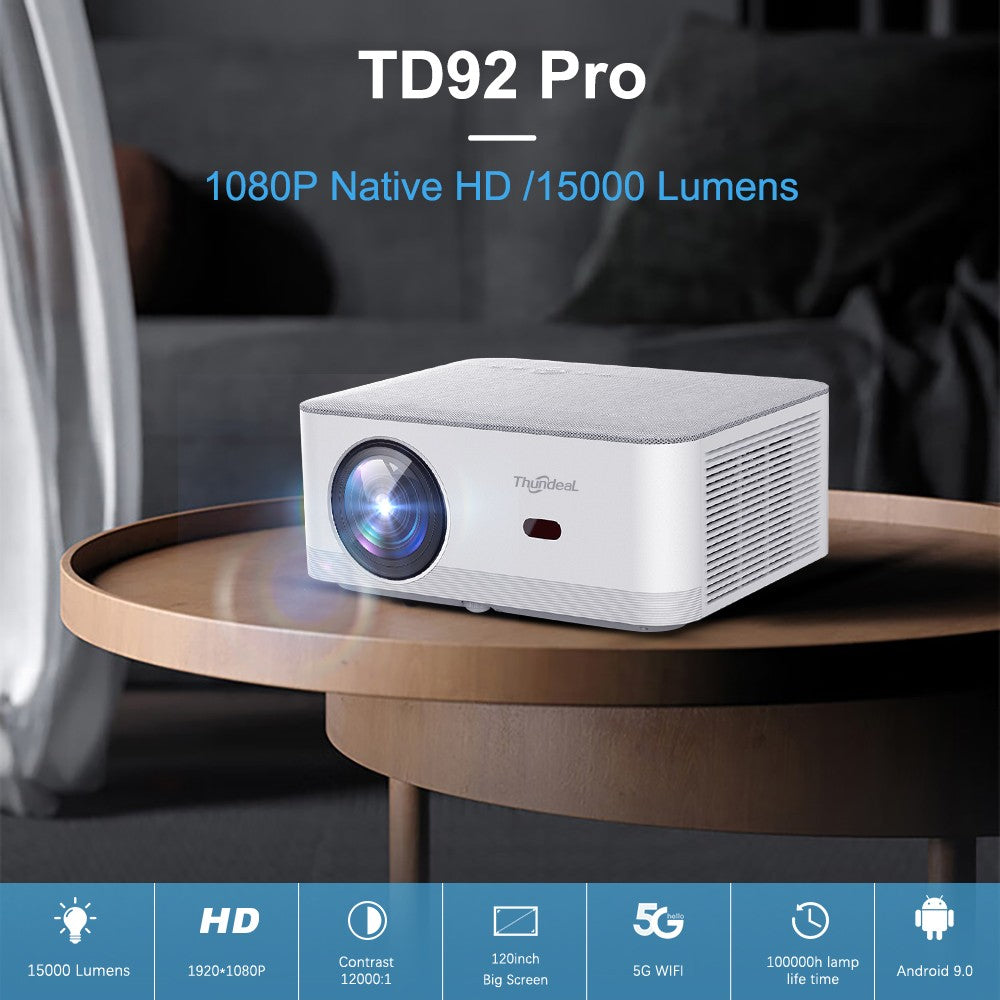 Projetor ThundeaL TD92 Pro Full HD Home Theater Portátil para Vídeo 2K 4K 1080P Android WIFI Telefone Projetor TD92Pro Cinema