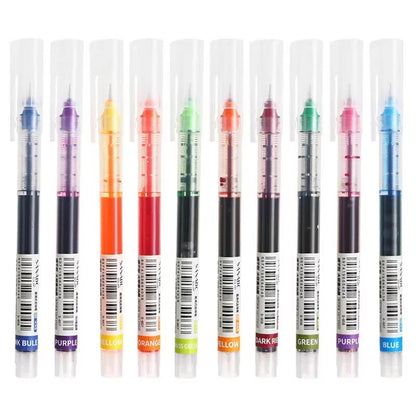 10/20PCS High Quality Needle Type Gel Pens Black Blue Red Ink Straight Liquid Pen  Stationery School & Office Supplies