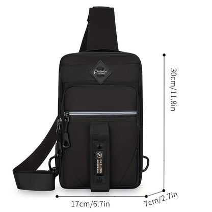 Fashion Multifunctional Chest Bag - 1pc Men's Outdoor Crossbody Bag, Casual Sports Sling Bag