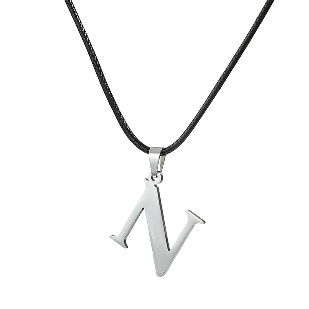 Novo Colar Inicial de A-Z Alfabeto em Aço Inoxidável 26 Letras Inglesas Colar Para Homens Mulheres Presentes de Joias Personalizadas