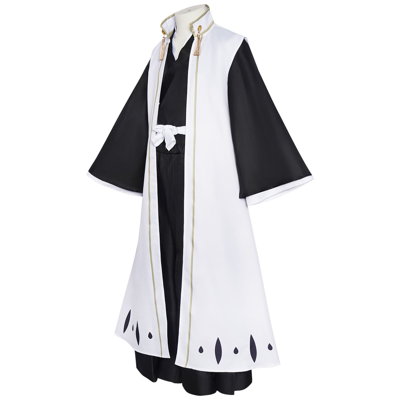 Anime Kuchiki Byakuya Cosplay Costume wig Kimono Gotei 13 Captain White Cloak Combat Uniform Adult Man Halloween Carnival Suit