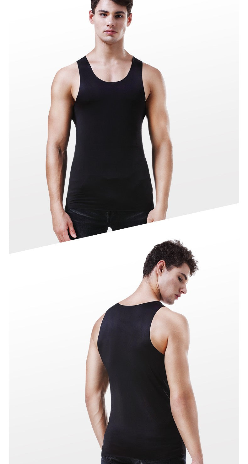 Men's vest Ice Silk seamless fitness summer slim-fit breathable underwear Youth sports hurdle sleeveless undershirt