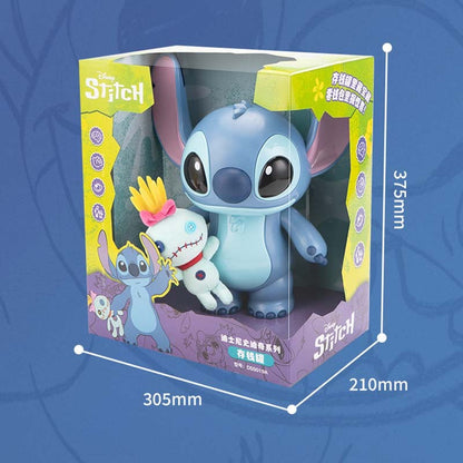 Cofre de moedas de porquinho do Stitch, da Disney, original, 32 cm, brinquedo moderno, anime, desenho animado, kawaii, fofo, elétrico, decorativo, presente para crianças