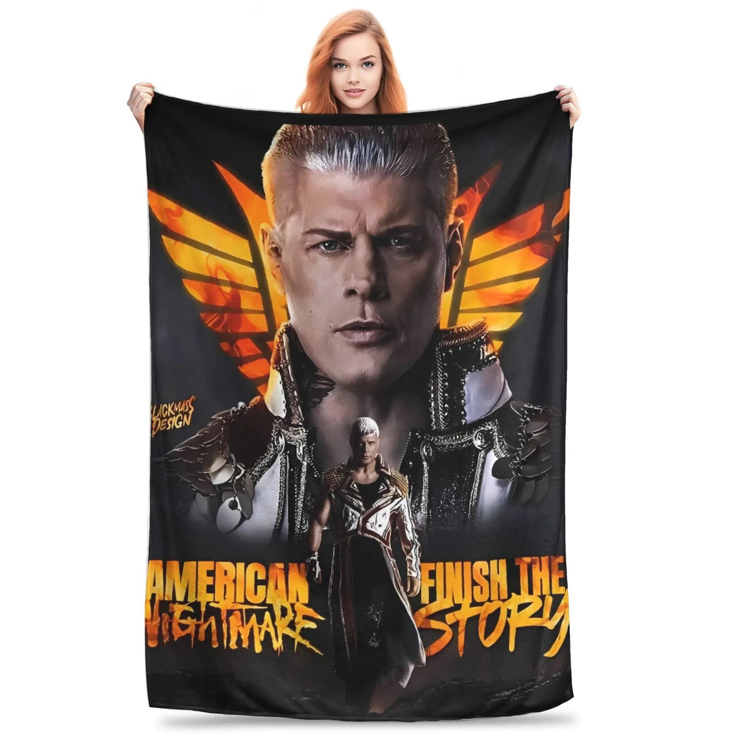Cody Rhodes Wrestling Graphic Throw Blanket Soft Warm Bedding for Kids Adults Living Room Winter Bedspread