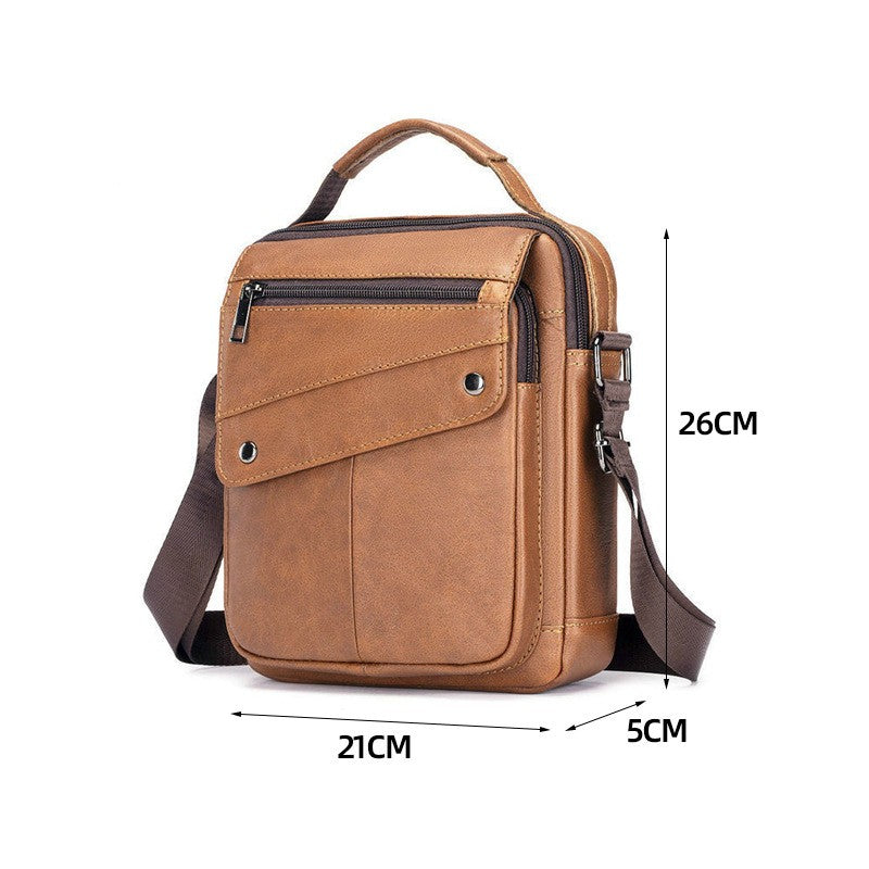 cowhide Large-capacity cowhide men's bag genuine leather single-shoulder bag high quality men's vertical crossbody bag as gift