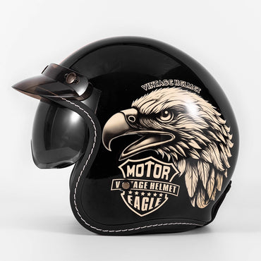 Unisex Retro Three-Quarter Motorcycle Helmet for All Seasons Universal Half Helmet Vintage Style Cruising Motorcycle Headgear