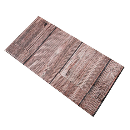 3pcs Brown Wood Grain Tablecloths Rustic Rectangle Plastic Table Covers Farmhouse Table Cloth Decor for Birthday Wedding Party