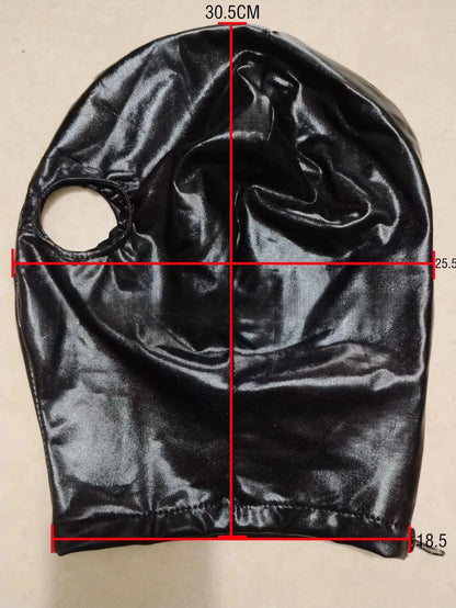 Women Mens Latex Face Mask Bronzing Cloth Open Mouth and Eye Glued Head Cover Couples Adult Face Mask Hood for Role Play Costume