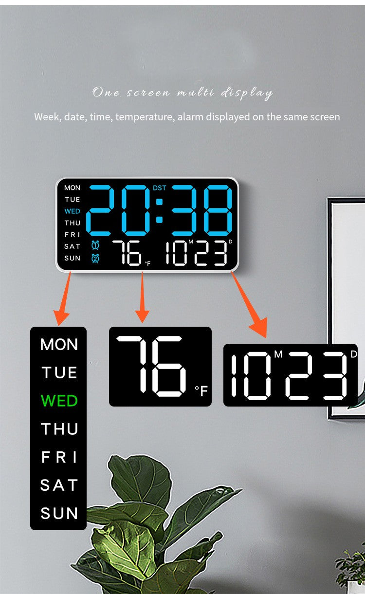 New Digital LED Alarm Clock Desktop Clock Time and Temperature Display Multifunctional Clock Modern Decorative LED