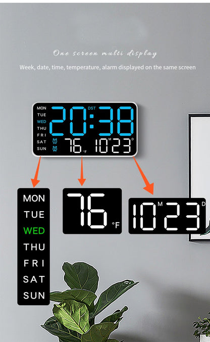 New Digital LED Alarm Clock Desktop Clock Time and Temperature Display Multifunctional Clock Modern Decorative LED