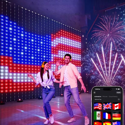 Bluetooth APP Controlled Smart RGBIC LED Curtain Fairy String Lights, DIY Programmable Lights for Bedroom, Wedding, Christmas & Holiday Party