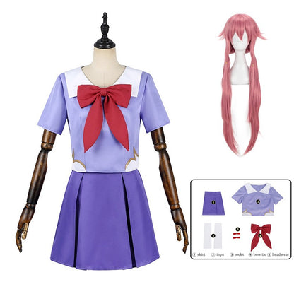 Gasai Yuno Cosplay Future Diary Cosplay Costume Wig Anime Mirai Nikki Sailor Suit Lolita Girl Uniform Dress For Women