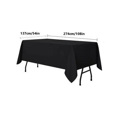 Black Rectangular Tablecloth - 54 x 108 inches - Disposable tablecloths for meals, parties and other occasions.